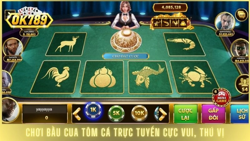 Chơi bầu cua tôm cá trực tuyến cực vui, thú vị