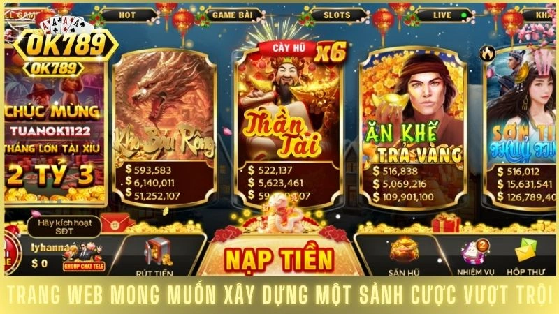 Trang web mong muốn xây dựng một sảnh cược vượt trội