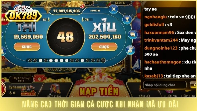 Nâng cao thời gian cá cược khi nhận mã ưu đãi