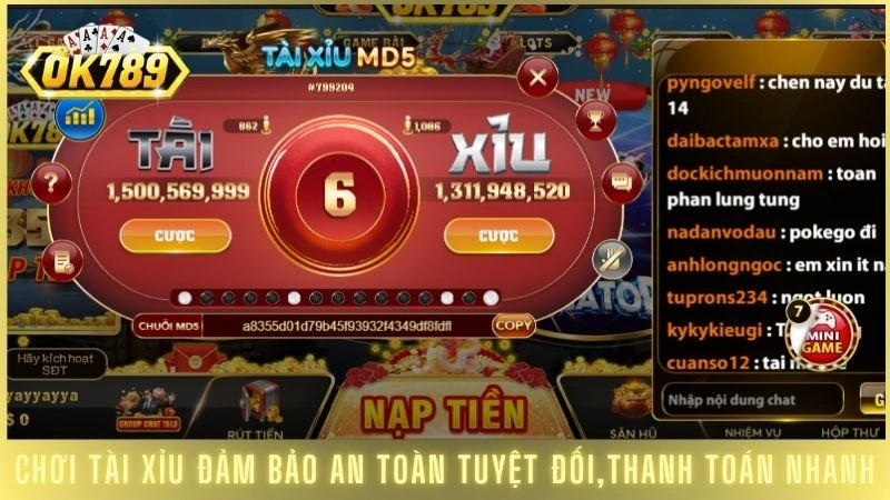 Chơi tài/xỉu đảm bảo an toàn tuyệt đối, thanh toán nhanh